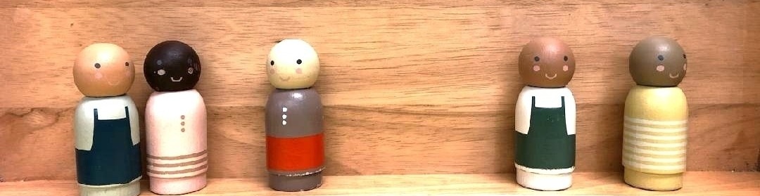 multicultural wooden people